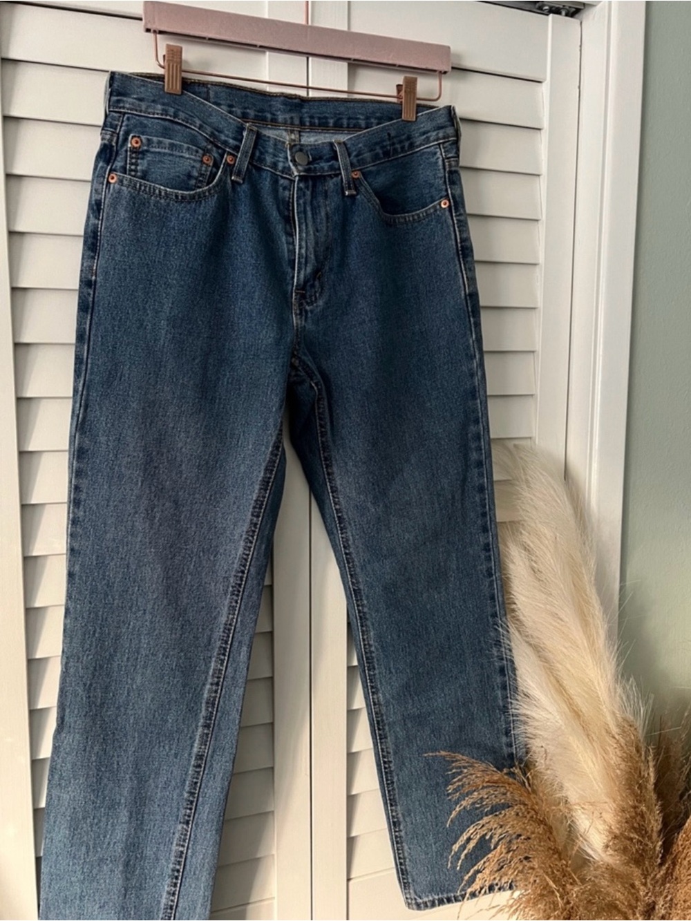Women’s High-Rise Straight Jeans — Dark Blue